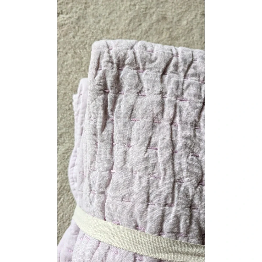 Quince NWT European Linen Cotton Stitch Quilt Orchid- King/ Cal King